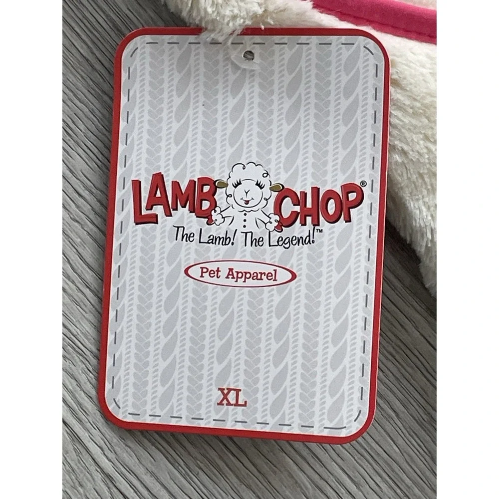 NEW READ Cute Lamb Chop w/ Bunny Ears Fluffy Dog Costume & Squeak Toy - Size XL‎